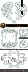  Decorative elements in the vector wedding 