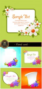  Floral card with flowers 