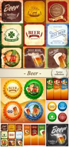  Beer, backgrounds and labels vector 